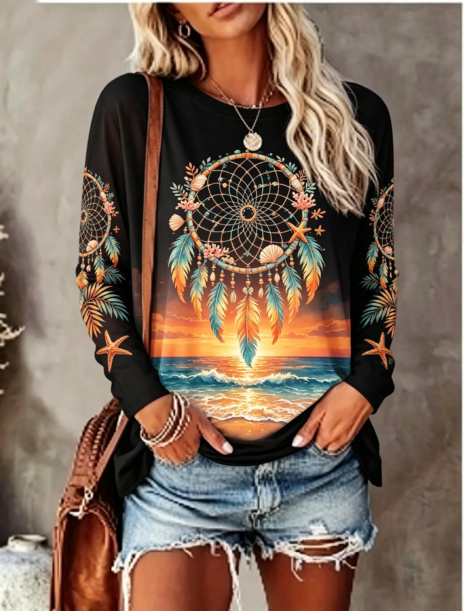 Women's Crew Neck Long Sleeve  - Shelly ulasan dan harga