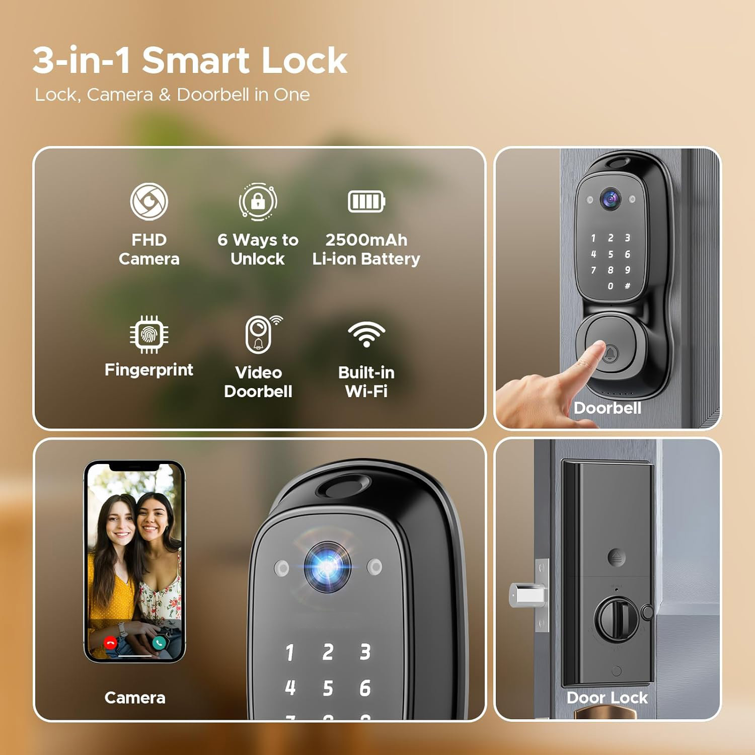 Tuya Wifi Smart Door Lock ‎Cam - Tuya Smart ulasan dan harga