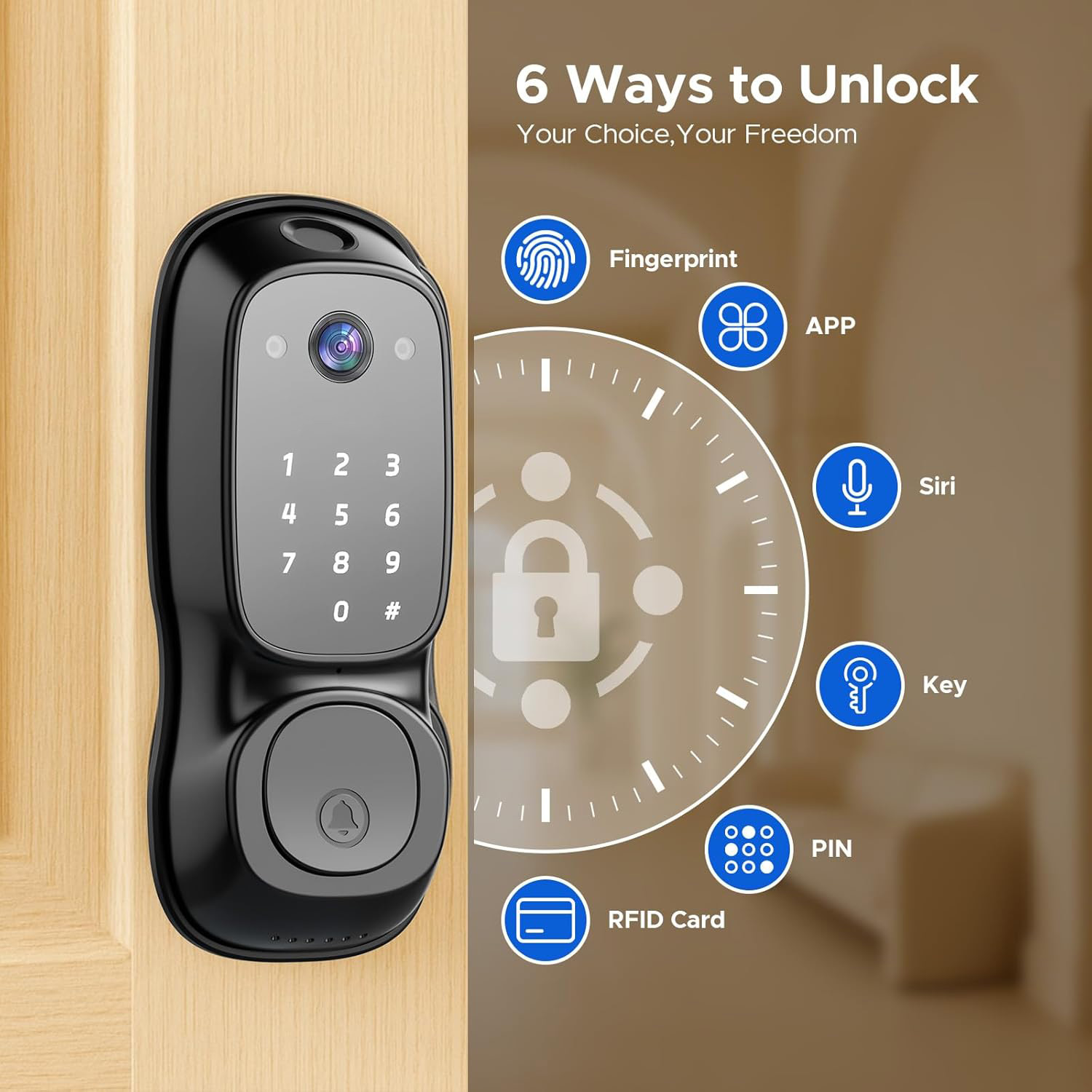 Tuya Wifi Smart Door Lock ‎Cam - Tuya Smart ulasan dan harga