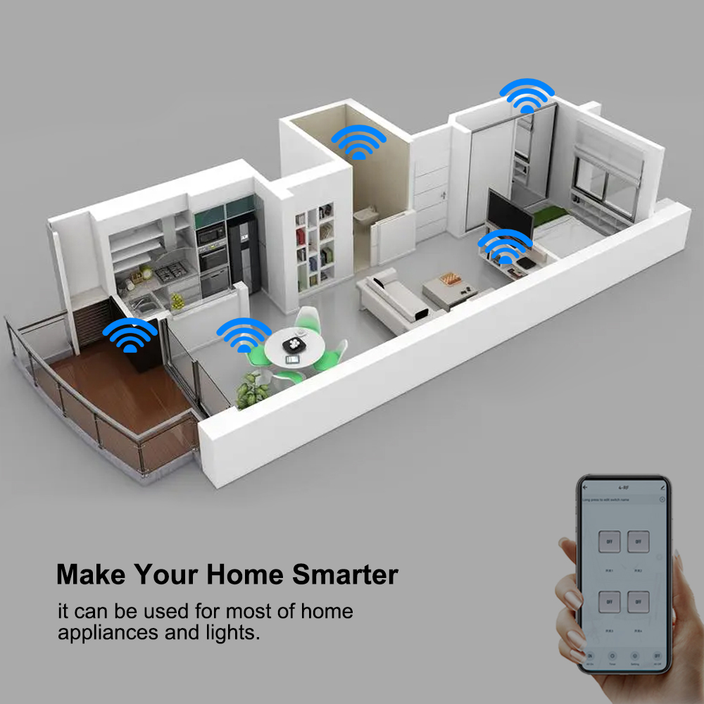 Smart Tuya Switch 4CH Relay Mo - Tuya 4 Channel ulasan dan harga