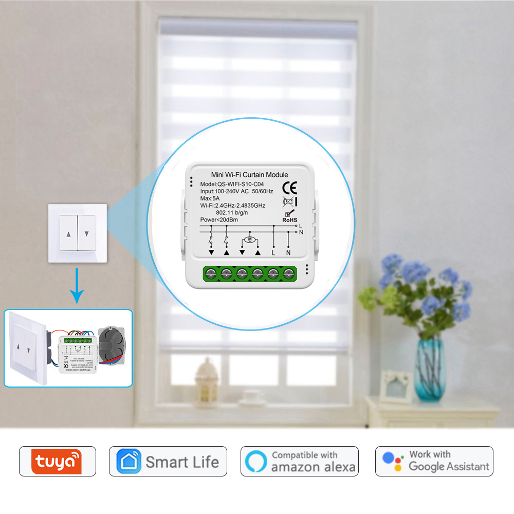 Tuya WiFi Zigbee Smart Curtain - Tuya 4 Channel ulasan dan harga